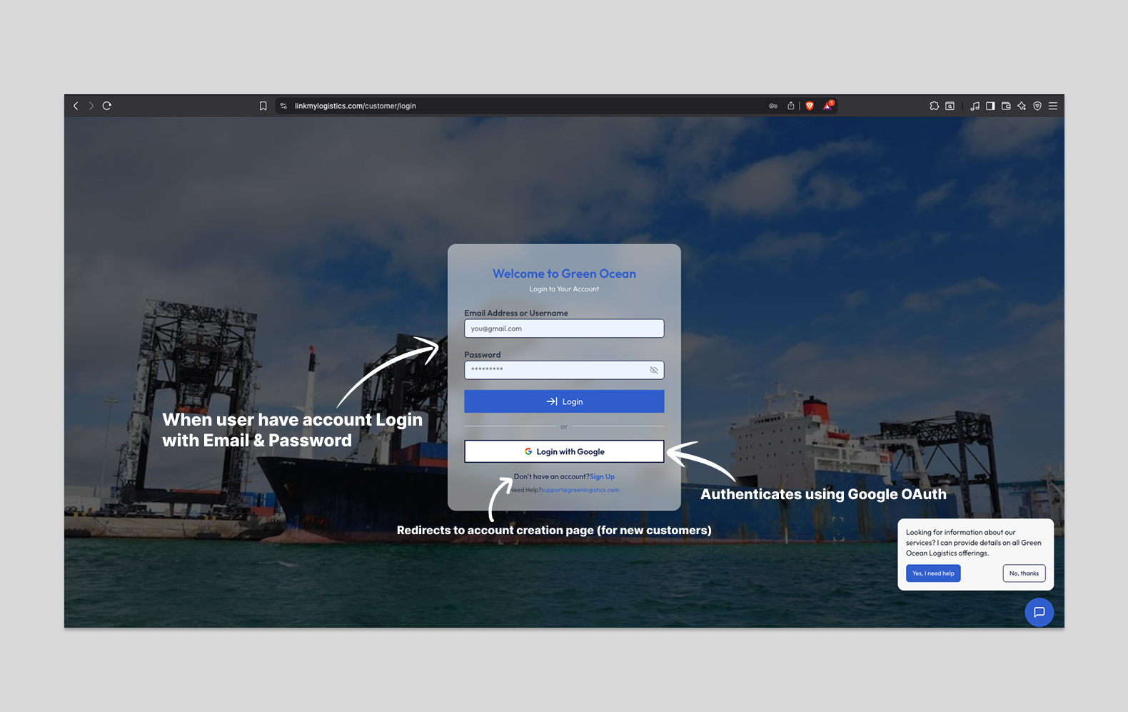 Customer Sign-in Page - Log In or Sign Up